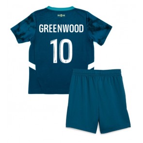 Olympique de Marseille Mason Greenwood #10 Borta Kläder Barn 2024-25 Kortärmad (+ Korta byxor)